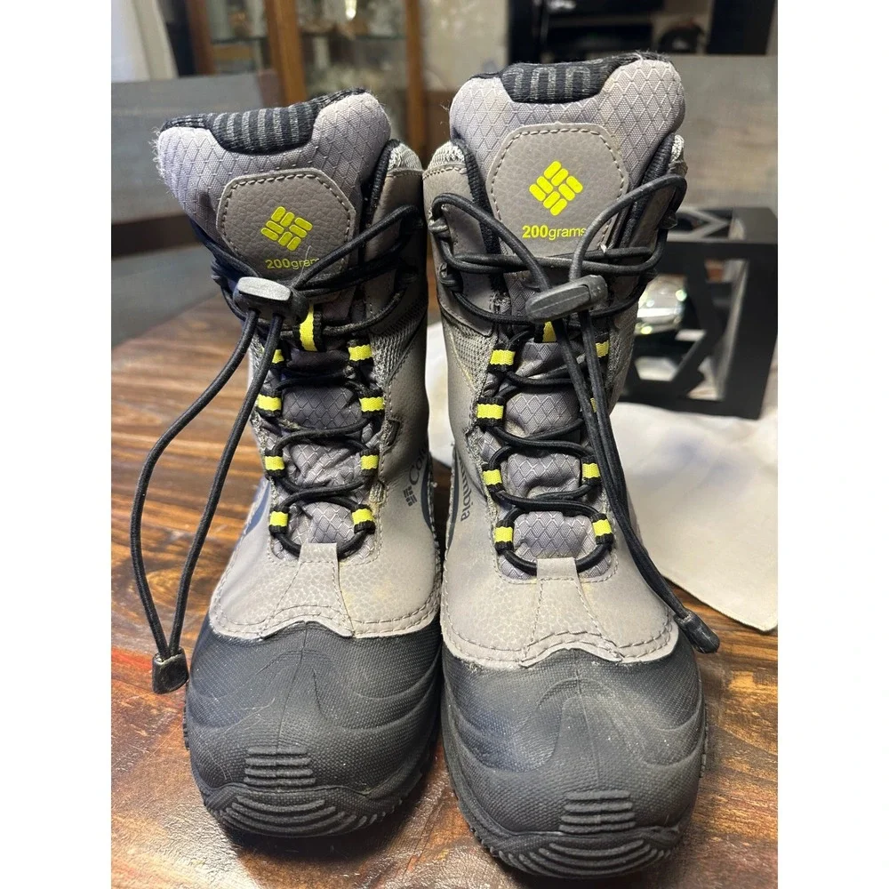Columbia Snow Boots Kids Waterproof 200grams Insulated Winter Gray Size 4